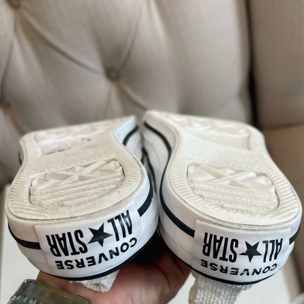 CONVERSE ALL STAR 547239C White Black Slip On Laceless Sneakers Womens Size 6
